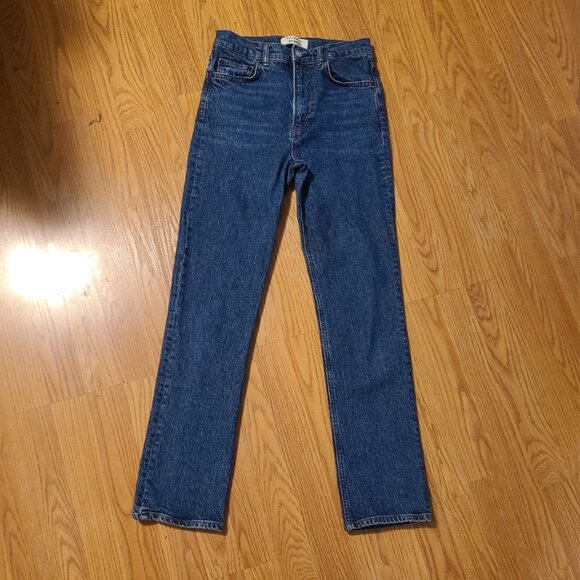 REFORMATION JEANS HIGH-RISE STRAIGHT JEANS ANKLE CUT STRETCH DENIM sz 26 - Picture 2 of 7